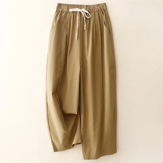Buddha Stones Casual Rope Women's Cotton Polyester Pants With Pockets