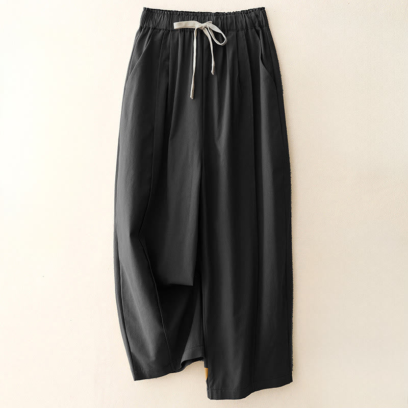 Buddha Stones Casual Rope Women's Cotton Polyester Pants With Pockets