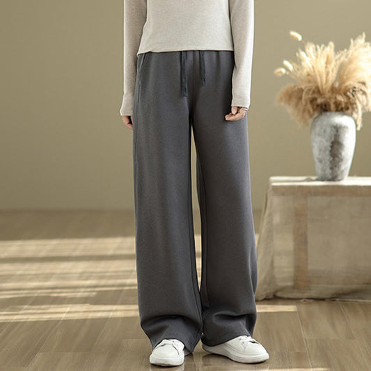 Buddha Stones Casual Rope Women's Cotton Straight-leg Pants With Pockets