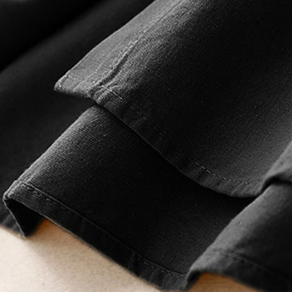 Buddha Stones Casual Women's Stand Collar Long Sleeve Design Plain Cotton Shirt