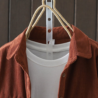 Buddha Stones Corduroy Women's Cotton Long Sleeve Jacket With Pockets