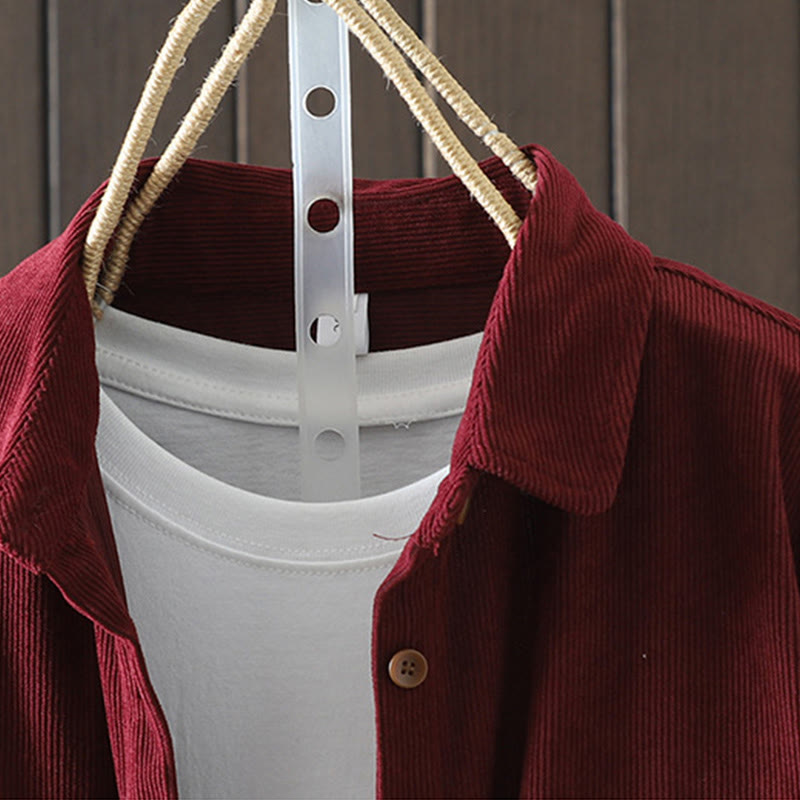 Buddha Stones Corduroy Women's Cotton Long Sleeve Jacket With Pockets