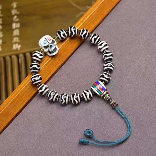 Buddha Stones Tibetan Dzi Bead The Lord of the Corpse Forest Protection Bracelet