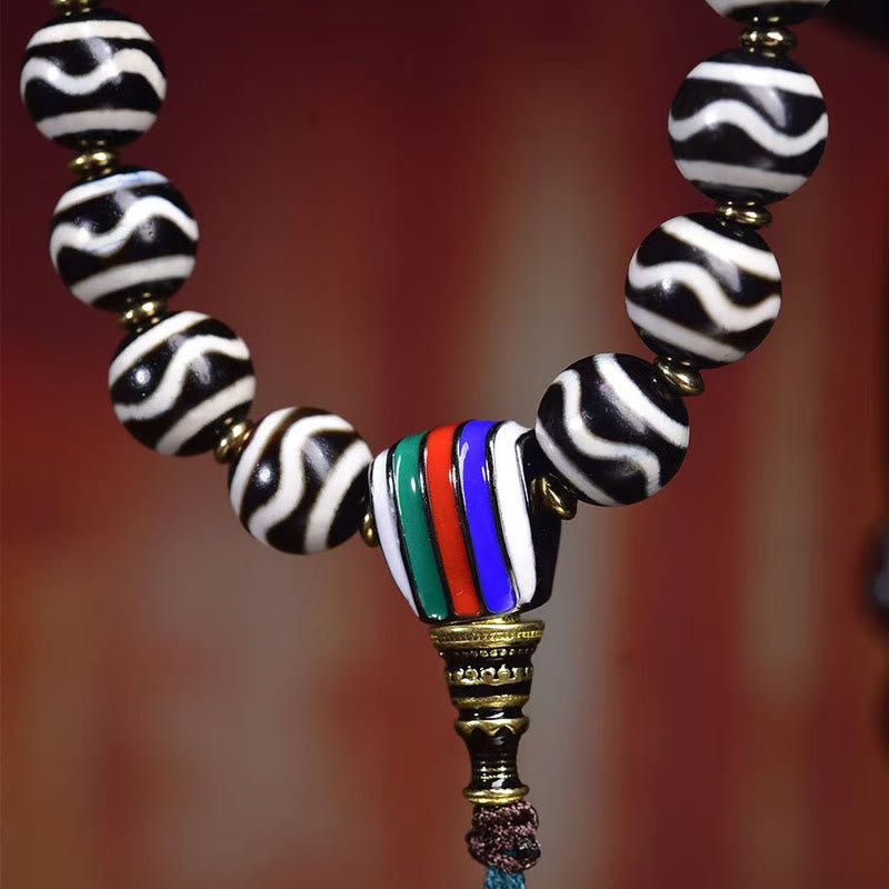 Buddha Stones Tibetan Dzi Bead The Lord of the Corpse Forest Protection Bracelet