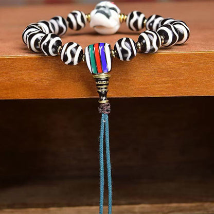 Buddha Stones Tibetan Dzi Bead The Lord of the Corpse Forest Protection Bracelet