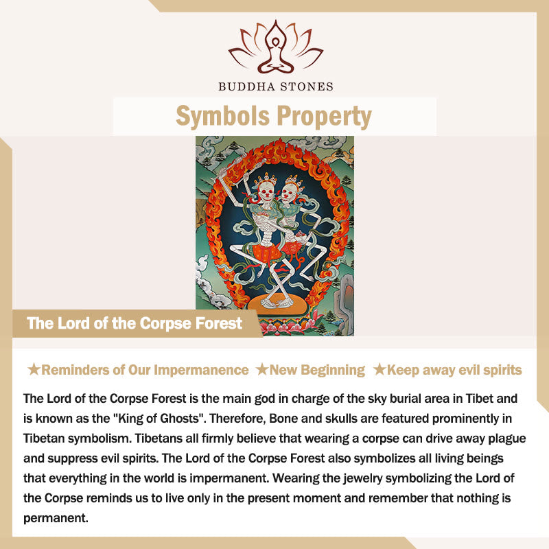 Buddha Stones Tibetan Dzi Bead Skull The Lord of the Corpse Forest Wealth Bracelet