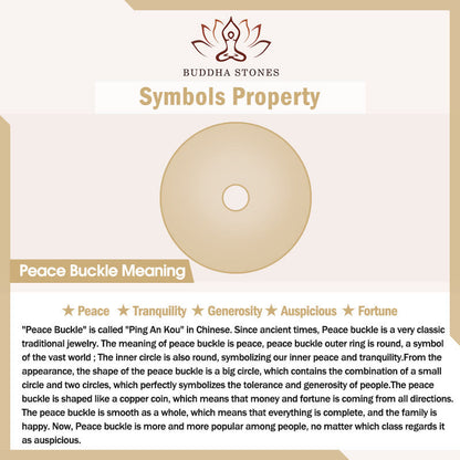 Buddha Stones Natural Peace Buckle Gradient Pink Cat's Eye Yanyuan Agate Peace Bracelet
