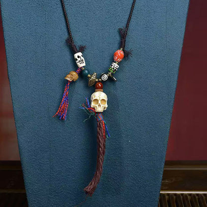 Buddha Stones Tibetan Skull The Lord Of The Corpse Forest Keep Away Evil Spirits Necklace Pendant