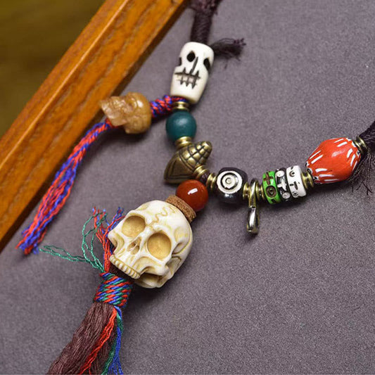 Buddha Stones Tibetan Skull The Lord Of The Corpse Forest Keep Away Evil Spirits Necklace Pendant