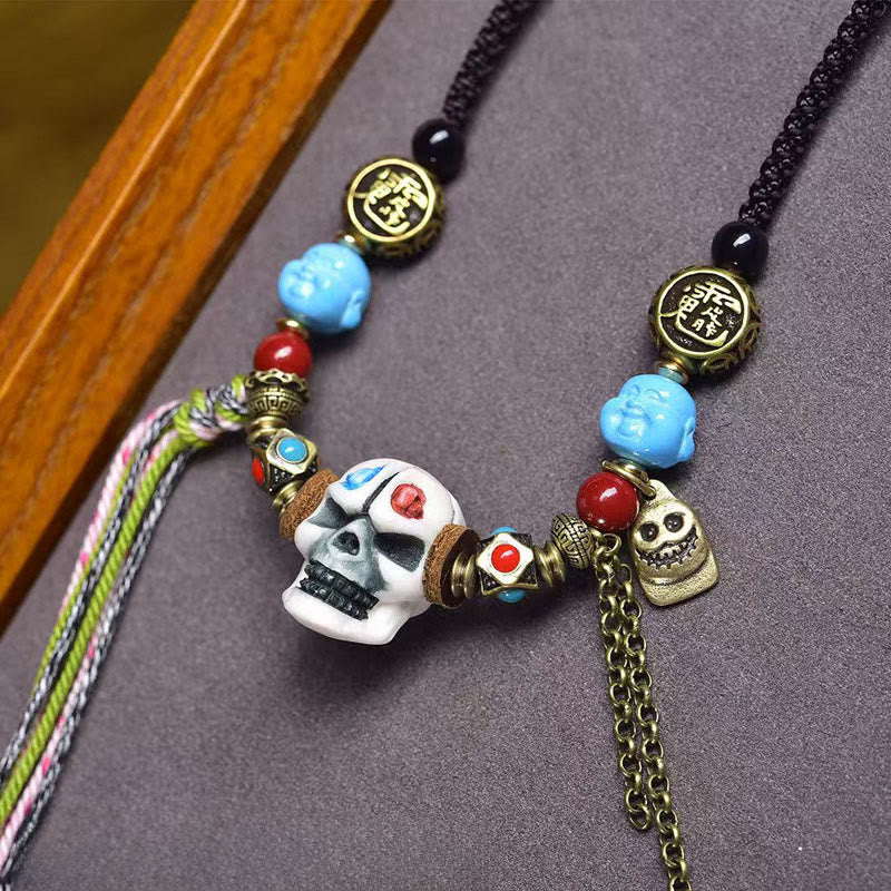Buddha Stones Tibetan Skull The Lord Of The Corpse Forest Keep Away Evil Spirits Necklace Pendant