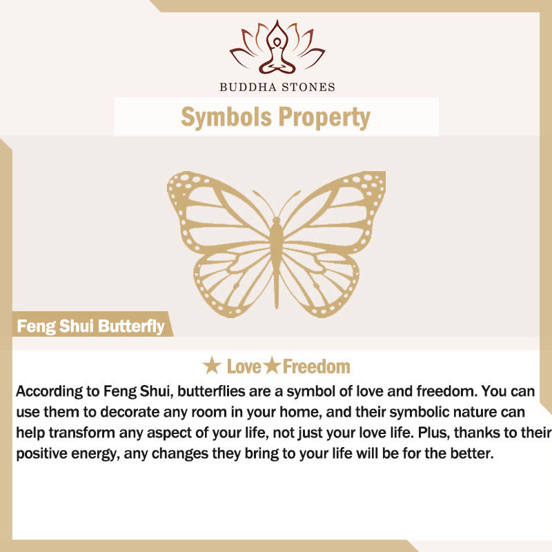 Buddha Stones Natural Butterfly Rose Design Pink Crystal Warmth Bracelet