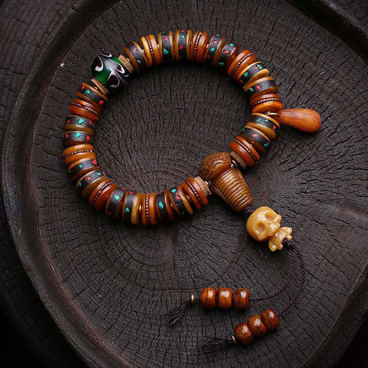 Buddha Stones Tibet Bone Beads The Lord Of The Corpse Forest Reminders of Our Impermanence Bracelet