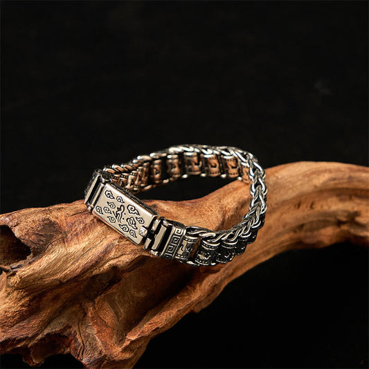 FREE Today: Peace Wisdom Tibetan Auspicious Clouds Copper Om Mani Padme Hum Metal Bracelet