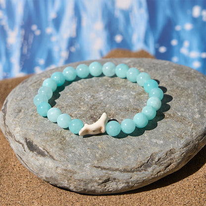 Buddha Stones Natural Stone Dolphin Crackle Agate Tourmaline Courage Bracelet