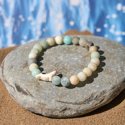Buddha Stones Natural Stone Dolphin Crackle Agate Tourmaline Courage Bracelet