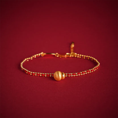 FREE Today: Wealth and Strength Red String Copper Brass Gourd Bracelet