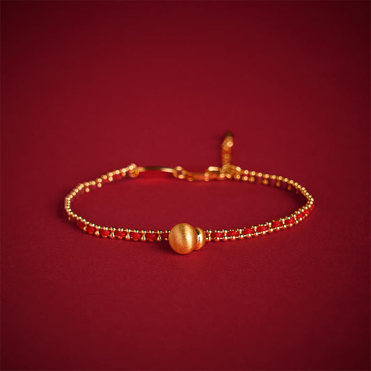 FREE Today: Wealth and Strength Red String Copper Brass Gourd Bracelet