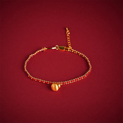 FREE Today: Wealth and Strength Red String Copper Brass Gourd Bracelet
