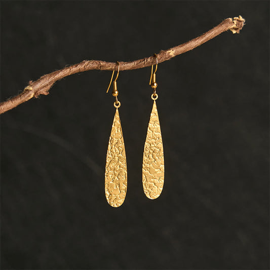 FREE Today: Balance and Calm Elegant Titanium Steel Hammer Marks Earrings