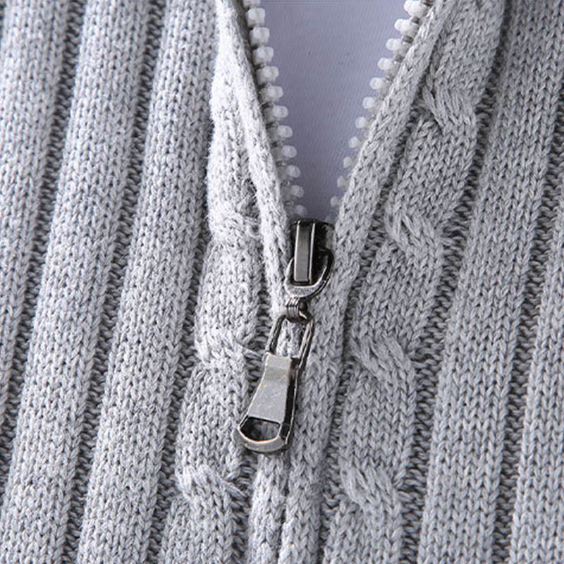 Buddha Stones Spring Plain Zipper Design Cotton Men's Long Sleeve Mock Neck Jacket