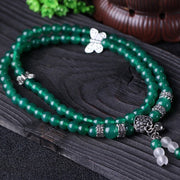 Buddhazens Natural Green Agate Butterfly Support Bracelet Mala Bracelet BS 5