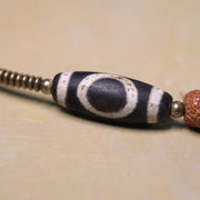 Buddhazens 108 Mala Rudraksha Beads Bodhi Seed Dzi Bead Luck Auspiciousness Tassel Bracelet Bracelet Mala BS 3