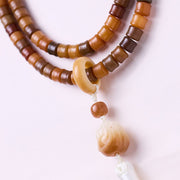 Buddhazens 108 Mala Beads Bodhi Seed Buddha Hand Lotus Engraved Harmony Bracelet Mala Bracelet BS 3