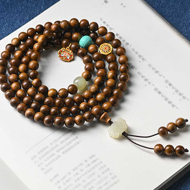 Buddhazens Tibetan Rosewood Protection Calm Bracelet Mala Mala Bracelet BS 2
