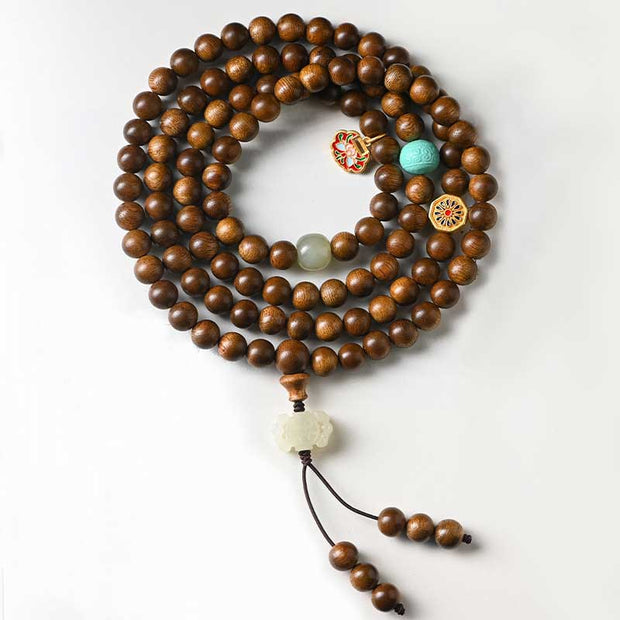 Buddhazens Tibetan Rosewood Protection Calm Bracelet Mala Mala Bracelet BS 11