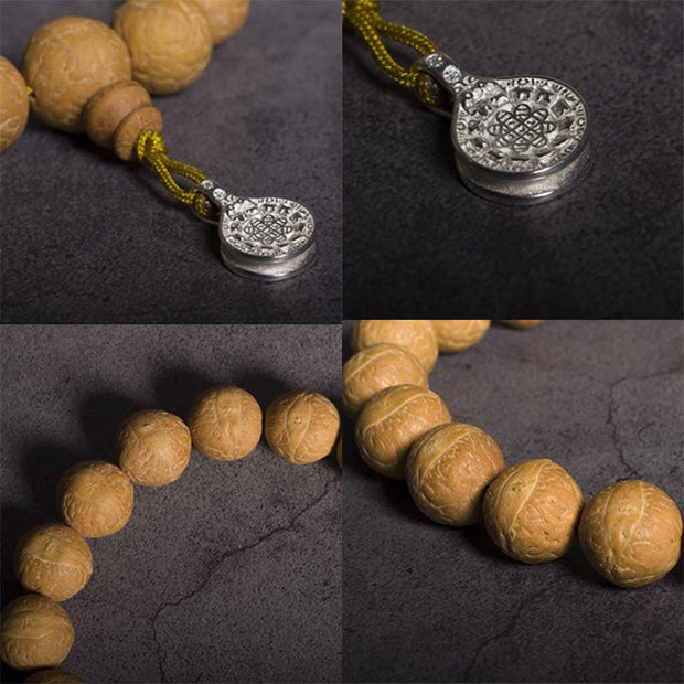 Buddha Stones Bodhi Seed Luck Auspiciousness Wrist Mala Tassel Pocket Mala Wrist Mala BS 8