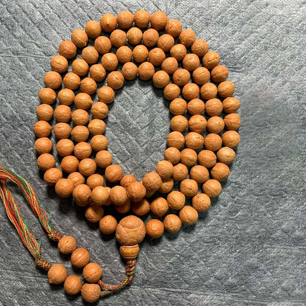 Buddhazens 108 Mala Beads Nepal Bodhi Seed Luck Wealth Tassel Bracelet Mala Bracelet BS 11mm
