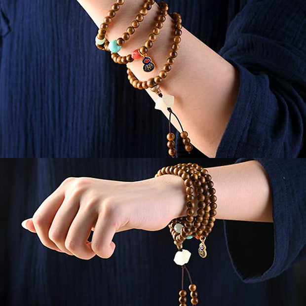 Buddhazens Tibetan Rosewood Protection Calm Bracelet Mala Mala Bracelet BS 20