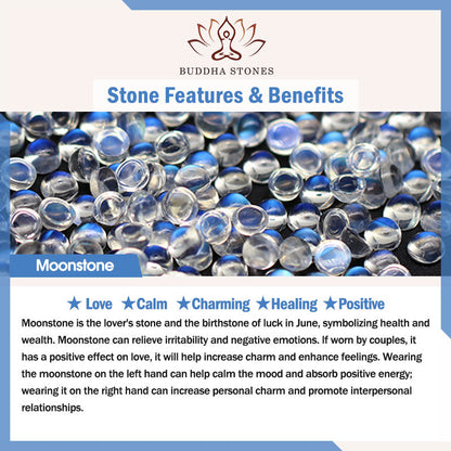 Buddha Stones 925 Sterling Silver Moonstone Cat Healing Necklace Pendant