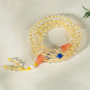 Buddhazens 108 Mala Beads 925 Sterling Silver Natural Citrine Red Agate White Jade Prosperity Charm Bracelet Mala Bracelet BS Lazurite