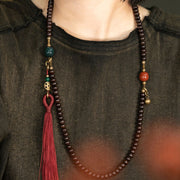 Buddhazens 108 Mala Beads Natural Tibet Purple Bodhi Seed Auspiciousness Bracelet Mala Bracelet BS 10