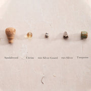 Buddhazens 108 Mala Beads 925 Sterling Silver Citrine Sandalwood Turquoise Protection Prosperity Bracelet Mala Bracelet BS 12