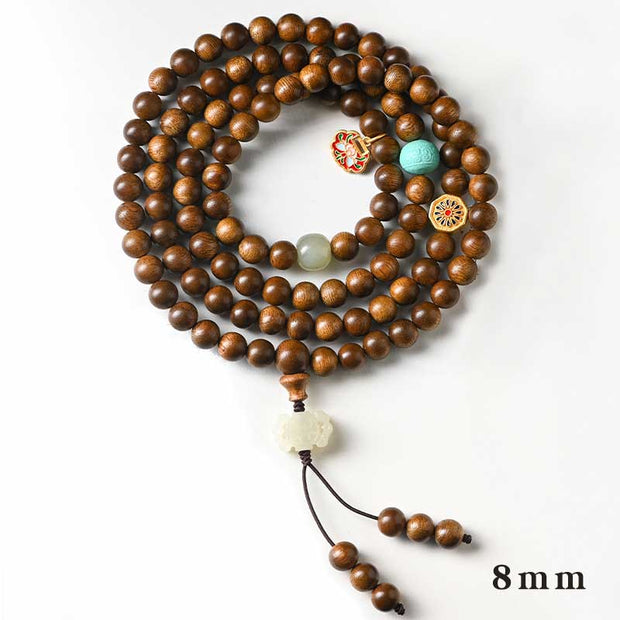 Buddhazens Tibetan Rosewood Protection Calm Bracelet Mala Mala Bracelet BS 8mm*108 Rosewood