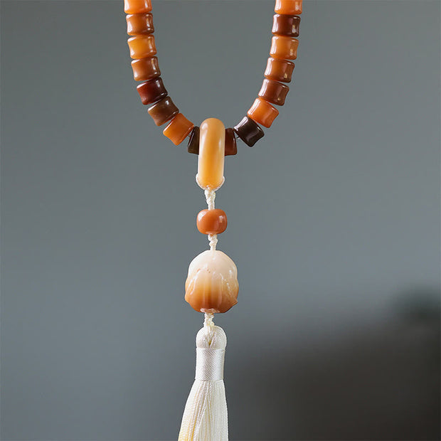 Buddhazens 108 Mala Beads Bodhi Seed Buddha Hand Lotus Engraved Harmony Bracelet Mala Bracelet BS 4