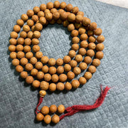 Buddhazens 108 Mala Beads Nepal Bodhi Seed Luck Wealth Tassel Bracelet Mala Bracelet BS 13mm