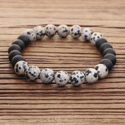 108 Mala Beads Zebra Jasper Frosted Stone Protection Tassel Bracelet (Extra 30% Off | USE CODE: FS30) Mala Bracelet BS 4