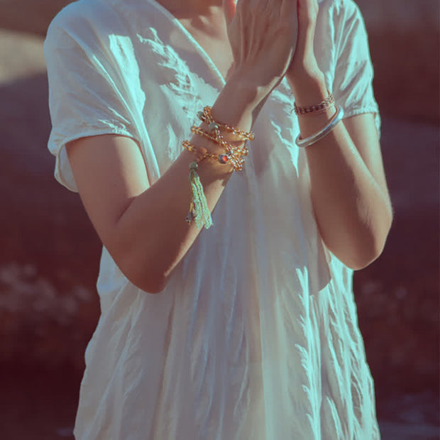 Buddhazens 108 Mala Beads 925 Sterling Silver Citrine Sandalwood Turquoise Protection Prosperity Bracelet Mala Bracelet BS 7