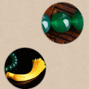 Buddhazens Natural Green Agate Wrist Mala Power Tassels Pocket Mala Car Decoration Wrist Mala&Decorations BS 9