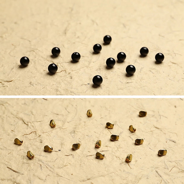 Buddhazens Tibetan 108 Mala Beads Black Onyx Three-eyed Dzi Beads Protection Bracelet Mala Bracelet BS 9