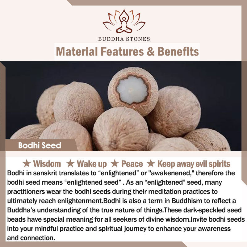 Buddha Stones Bodhi Seed Om Mani Padme Hum Lion Head Peace Bracelet