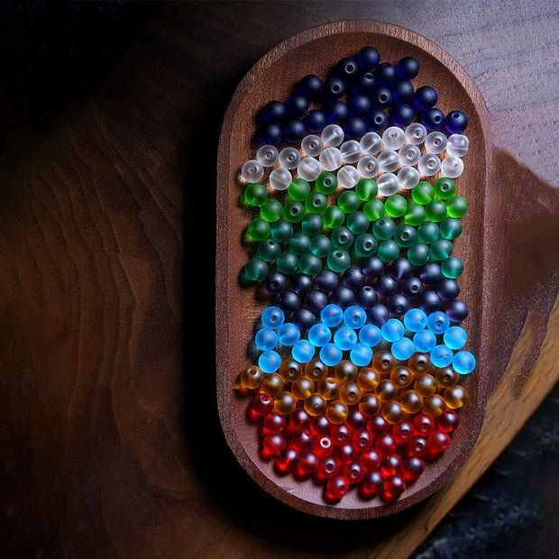 Buddhazens Tibetan 108 Mala Beads Multicolored Liuli Glass Bead Chinese Zodiac Nine Palaces Eight Diagrams Charm Bracelet Mala Bracelet BS 5