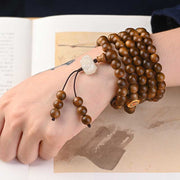 Buddhazens Tibetan Rosewood Protection Calm Bracelet Mala Mala Bracelet BS 14