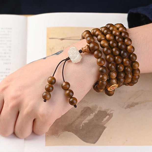 Buddhazens Tibetan Rosewood Protection Calm Bracelet Mala Mala Bracelet BS 14