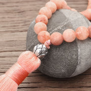 108 Mala Beads Fluorite Black Glitter Stone Protection Tassel Bracelet (Extra 30% Off | USE CODE: FS30) Mala Bracelet BS 16