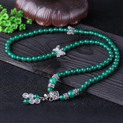 Buddhazens Natural Green Agate Butterfly Support Bracelet Mala Bracelet BS 3