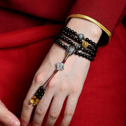 Buddhazens 108 Mala Beads Gold Sheen Obsidian Tiger Eye Eagle's Eye Stone Wealth Bracelet Mala Bracelet BS 8